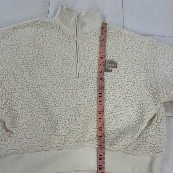 Cream Sherpa Quarter-Zip Pullover Pink Brand - Picture 11 of 13